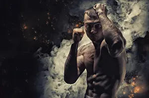 Professional Boxer Impressions: Professional boxer posing in the studio