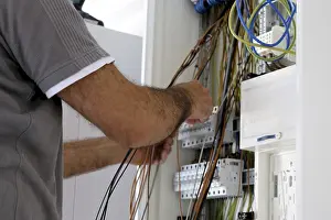 Building Shell Construction Impressions: Professional electrical installation on a building shell