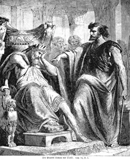 Christian Scripture Images Impressions: The prophet Nathan in front of David