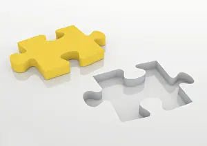 Missing Puzzle Piece Impressions: Puzzle piece as a missing element