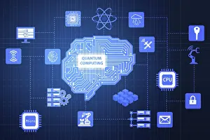 Quantum Computing Concept Impressions: Quantum computing as modern technology concept