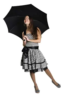 Elegant Female Model Impressions: Keep the rain out