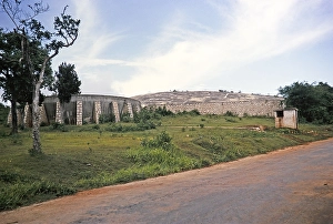 Deserted Water Reservoirs Impressions: A rain catcher structure in the landscape near Mandeville, Jamaica, 1970, Central America