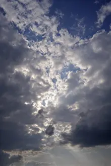 Middle Franconia Impressions: Rain clouds with sun rays, Eckental