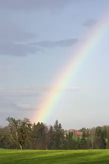 Bavaria Rainbow Impressions: Rainbow in springtime in upper Bavaria