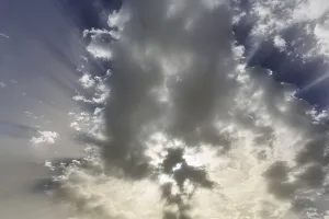 Granada Province Landmark Impressions: Rays of sun, rays of light behind clouds