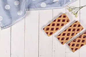 Austrian Pastry Impressions: Rectangular slices of pie called Linzer Torte