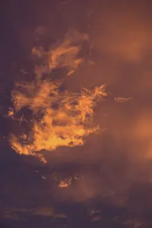 Southern Germany Evening Mood Impressions: Reddish clouds in the evening sky
