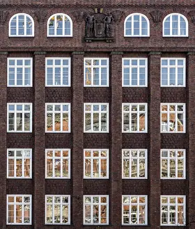 Deserted House Facade Impressions: Reflection in the window on the house facade