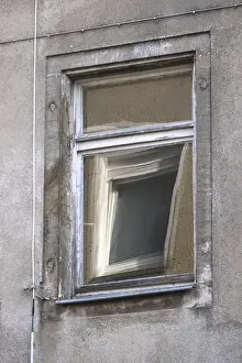 Construction Work In Europe Impressions: Reflection of a window in a window