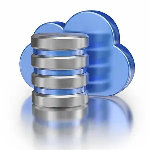 Cloud Computing Concept Impressions: Remote database cloud computing technology storage concept