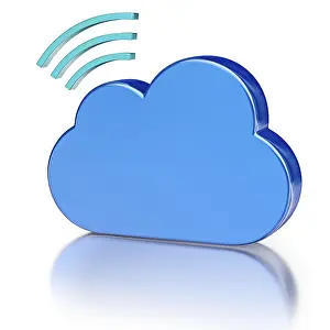 Data Storage Symbol Impressions: Remote wireless database cloud computing technology storage concept