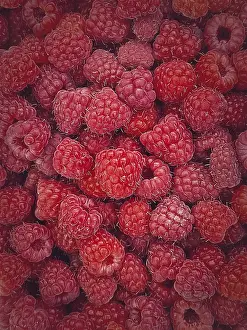 Empty Background Graphic Impressions: Ripe red raspberry texture background