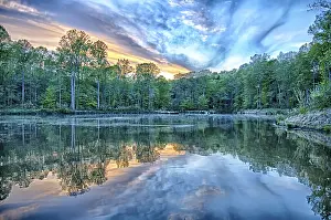 Cloudy Sky Reflection Impressions: River reflection of clouds over wide angle