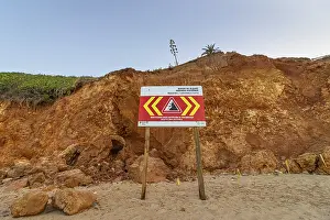 Rockfall Warning Sign Impressions: ROCKFALL UNSTABLE CLIFFS