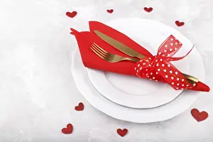 Winter Holiday Celebration Ideas Impressions: Romantic table setting on white stone table