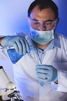 Biotechnology Development Impressions: Scientist is doing research at the work