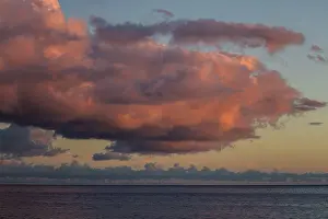 Setting Sun Over The Sea Impressions: Sea and dramatic cloud atmosphere