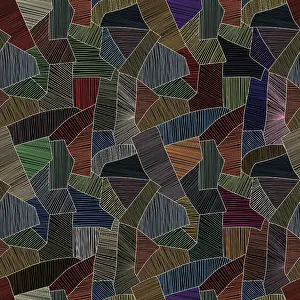 Abstraction Géométrique Impressions: Modèle de tissu en patchwork vectoriel sans joints