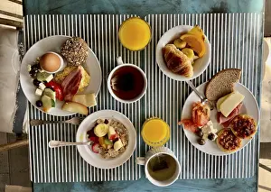 Bread And Cheese Platter Impressions: Set table with breakfast for two