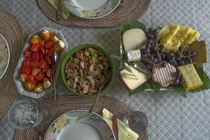Bavaria Table Setting Impressions: Set table with cold buffet, tomatoes