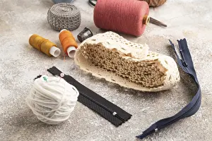 Handicraft Industry Impressions: Sewing accessories: scissors, thread