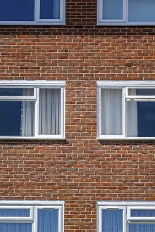 Classicistic Exterior View Impressions: Shapes and pattern of four windows in a block of flats