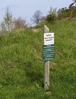 Rugen Island Germany Impressions: Signpost on the cliffs of Alt-Reddevitz