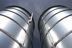 Empty Farm Field Scenery Impressions: Silos
