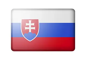Central Europe Banner Impressions: The Slovakia flag. Rectangular matte icon
