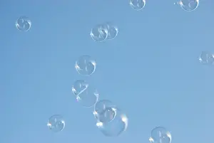 Soap Bubble Impressions: Soap bubbles are floating