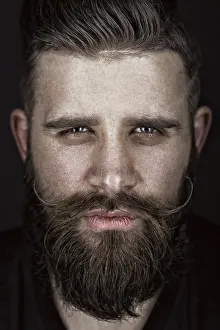 Bearded Man Impressions: A solid man with a beard and mustache