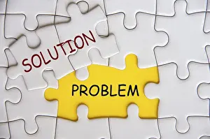 Impression encadrée : Texte de solution et de problème sur un puzzle en forme d'assemblage. Impression encadrée : Texte de solution et de problème sur un puzzle en forme d'assemblage.