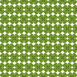Four Leaf Clover Symbol Impressions: St Patrick's Day background vector seamless pattern