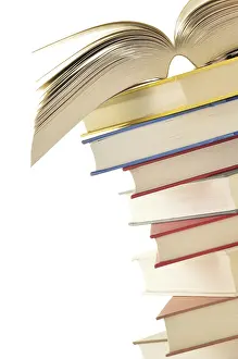 Plain White Background Impressions: Stack of books isolated on white background