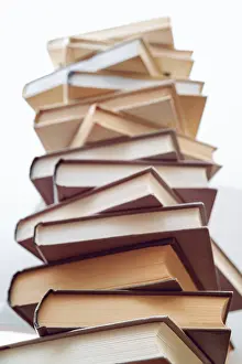 Stacked Books Impressions: Stack of books in library. Scientific
