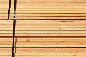 Construction Site Background Impressions: Stack of Building Lumber at Construction Site