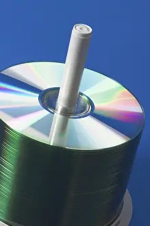 Data Transmission Technology Impressions: Stack of CD media
