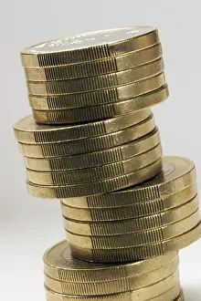 Euro Currency Stack Impressions: Stack of coins