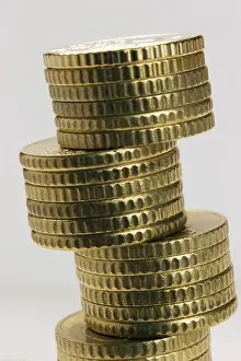 Euro Currency Stack Impressions: Stack of coins