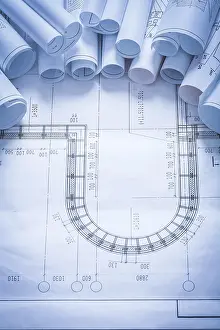 Maintenance Concept Impressions: Stack of construction drawings maintenance concept