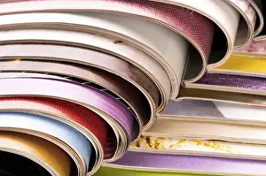 Deserted Library Impressions: Stack of open magazines