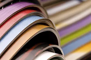 Deserted Library Impressions: Stack of open magazines