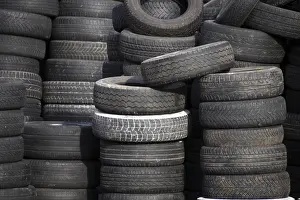 Plastic Waste Disposal Impressions: Stack of used tyres