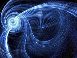 Fractal Background Impressions: Striped technology, hi-tech or sci-fi background - abstract computer-generated image