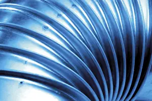 Blue Background Studio Photography Impressions: Structure of a blue pipe