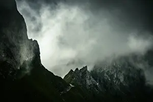Switzerland Mountain Photography Impressions: Summit ridge with dramatic clouds