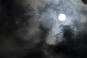 Deserted Cloudy Sky Impressions: Sun behind clouds