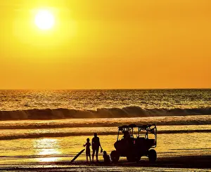 Coastal Evening Light Impressions: Sunset on beach