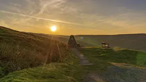 North Yorkshire England UK Impressions: Sunset and a bench with a view